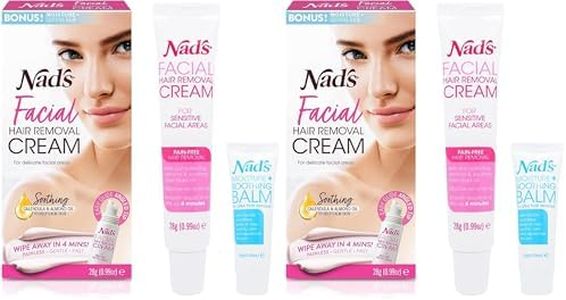 Nad's Facial Hair Removal Cream and Soothing Balm, All Skin Types, Face hair Remover, 28g (Pack of 2)