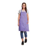 BIGHAS Adjustable Bib Apron with Pocket Extra Long Ties for Women Men, 18 Colors, Chef, Kitchen, Home, Restaurant, Cafe, Cooking, Baking (Lavender)