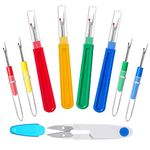 Seam Ripper, Stitch Thread Remover Tool, 9 Pcs Stitch Ripper Kit, 8 Stitch Ripper and 1 Sewing Trimming Scissors, Thread Remover Kit for Sewing Crafting