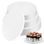 12 PCS Cake Drum 8,10,12 Inch, Sturdy 1/2 Inch Thick Cake Boards, Smooth-Edged Food-Graded Cake Board, Circle Cardboard Rounds Base for Cake Showcasing DIY Baking (White)