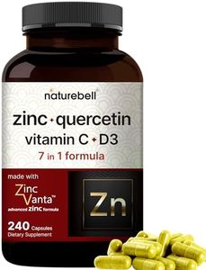 Zinc 50mg (Zinc Supplement with Vitamin C), 180 Capsules, 2 in 1 Formula, Best Zinc Vitamin and Immune Vitamins, Support Immune System and Antioxidant, Non-GMO and Made in USA