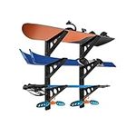 HUIMENG Snowboard Storage Rack Wall Mount Storage Holds 3 Boards Horizontal Multi Ski Wall Rack for Skis/Snowboards/Skateboards/Scooter/Hockey Sticks Ect Home & Garage Storage, OF8322