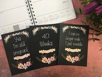 Pregnancy Journey & Reality Cards - Chalkboard Floral DD003