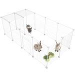 HOMIDEC Pet Playpen,Small Animal Cage DIY Wire Fence with Door for Indoor or Outdoor Use,Portable Yard Fence for Small Animal,Puppies,Kitties,Bunny,Guinea Pigs,Turtle,15 Panels, 48" x 24" x 16"