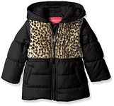 London Fog Baby Girls' "Leopard Chest" Insulated Jacket - black, 12 months