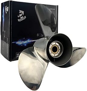 Boatman OEM Prop 13 1/2x15 Stainless Outboard Propeller fit Yamaha Boat Engine 50-130 HP，15 Spline Tooth