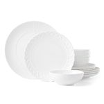 Lenox Wicker Creek 12-Piece Dinnerware Set, 14.29, White