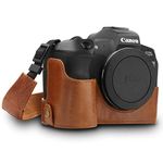 MegaGear MG1558 Ever Ready Genuine Leather Camera Half Case compatible with Canon EOS R - Brown