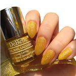 DeBelle Nail Polish Pegasus (Lime Yellow with Gold Glitter Sugar Finish)|Non UV - Gel Finish |Chip Resistant | Seaweed Enriched Formula| Long Lasting|Cruelty and Toxic Free| 8ml