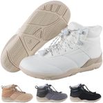 Hike Footwear New HF Azura - Ergonomic Supportive Winter Barefoot Boots,Wide Toe Box, Minimalist Zero Drop Sole, Splash Proof and Breathable Upper Material Unisex White