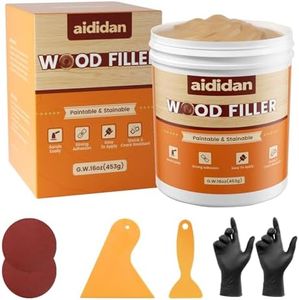 Wood Filler, Wood Repair Kit,16 Ounce Paintable & Stainable Wood Putty Filler, Wood Scratch Cracks Holes Repair Furniture, Exterior Wood Filler Water Resistant, Wood Putty (Natural)