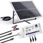 ECO-WORTHY 25W 12V Monocrystalline Solar Panel Kit with Solar Charge Controller: 25W Solar Panel + SAE Connection Cable +10A Controller for Boat RV 12V Deep Cycle Battery Chicken Coop Gate Opener