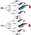 Umbrella Fishing Rig 5 Arms Alabama Rig Kit with Weedness Bait Lure Jigs Boat Trolling Willow Blade Ultralight Lures for Bass Crappie Stripers Trout Salmon