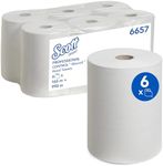Scott rolled hand paper towels Slimroll 6657 - Hand towel for dispenser - 6 x 165 m paper towel rolls - white, 1-ply, extra absorbent and tear resistant
