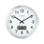 Titan Metallic Wall Clock with Digital Display - 30 cm x 30 cm (Medium)