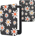 kwmobile Case Compatible with Kobo Clara 2E / Tolino Shine 4 Case - eReader Cover - Summer Daisy Blue/White/Yellow