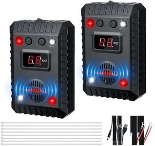 Ultrasonic Rodent Repellent for Car Engine, 2 Pack Rat Repellent for Car with LED Strobe Light, Mouse Deterrent for Cars Garage