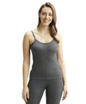 Jockey Snug Fit Low-Neck Thermal Spaghetti Top for Women 2501_Charcoal Melange_L