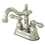 Kingston Brass KB1606AL Heritage 4" Centerset Lavatory Faucet with Metal Lever Handle, Polished Nickel