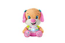 Fisher-Price HCJ37​​ Laugh & Learn So Big Sis - UK English Edition, Large Musical Plush Puppy Toy with Learning Content for Infants and Toddlers, Multicolor, 40.0 cm*17.5 cm*22.0 cm