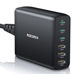 Rocoren USB C Charger Multi Port 100W, PD3.0 QC4.0 PPS Fast Charge 6-Ports Desktop Charging Station with 1.5m UK Extension Cord Compatible with MacBook Air, iPhone, iPad Pro, Galaxy S24, Huawei, Pixel