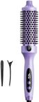Wavytalk Thermal Brush, Blowout Boost 1.5 inch Heated Round Brush for Blowout Look, Negative Ion Technology, Ceramic Tourmaline, 5 Temperature Settings, Dual Voltage, Purple, Less Damage