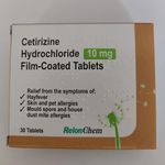 Hayfever Allergy Relief Cetirizine 10mg 30 Tablets