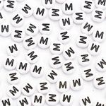 500Pcs Acrylic Letter Beads 7x4mm Alphabet Beads for Jewelry Making Letter M Beads for Bracelets Making Necklaces DIY