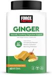 FORCE FACTOR Ginger Chews for Nausea Relief, Motion Sickness, and Morning Sickness, Ginger Supplement with Vitamin B6 for Digestive Support, Non-GMO, Honey Lemon Ginger Flavor, 60 Soft Chews