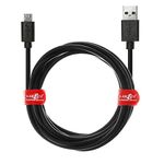 JuicEBitz 3m/10ft FAST 2.4A Micro USB Charger Cable compatible with Android Phones & Tablets: Samsung Galaxy A10 S7 S6 S5 Tab S2 TabA/LG W30 K50 / Cubot/HTC/Sony Xperia (Black)