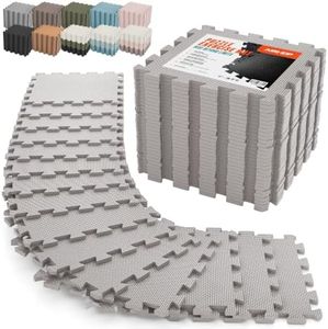 AIRHOP 18 PCS Gym Floor Mat, EVA Foam Puzzle Gym Mat, High-Density Interlocking Foam Floor Tiles for Home Gym, Play Workout Garage Kitchen Flooring 12.6"x12.6"x0.4"