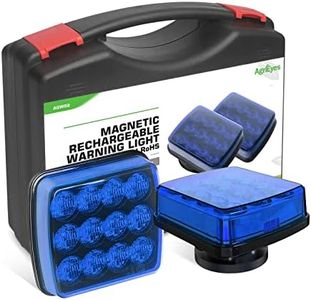 Agrieyes Blue Rechargeable Flashing Lights, Magnetic Strobe Light for Vehicles, Wireless Warning Hazard Beacon Lights for Trucks,