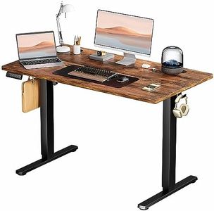 SMUG Standing Desk, Adjustable Height Electric Sit Stand Up Down Computer Table, 48x24 Inch Ergonomic Rising Desks for Work Office Home, Modern Gaming Desktop Workstation, Rust Brown