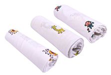 Mom's Home Organic Cotton Baby Muslin Cloth Swaddle - Pack of 3 - (0-12 Months) 92x92 cm - Birds Giraffe Moneky