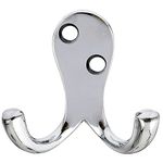 TWIN HAT AND ROBE COAT HANGER CLOTHES HOOK CHROME CP WITH SCREWS ( pack of 2 )