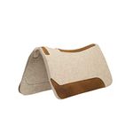 Weaver Equine 33" x 32" Contoured Wool Blend Felt Horse Saddle Pad, Shock Absorbing Western Saddle Pad for Protection, Durable Equine Supplies, ‎Tan