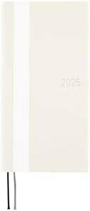Hobonichi Techo 2025 Weeks [English/Tall and Slim Size/January Start/Planner] White Line: Ivory