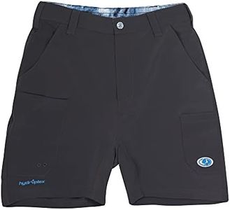 Mossy Oak Fishing Shorts for Men Quick Dry Flex, Charcoal, Small