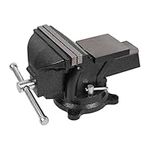 6" Heavy Duty Bench Vise, Pipe Vise Bench Vices with Anvil Swivel Table Top Clamp Locking Base, Double Swivel Rotating Vise Head& Body Rotates 360°(Black)