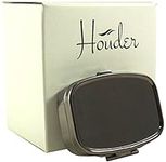 Classy Gray Metal Pill Box - Decorative Pill Case with Gift Box - Carry Your Meds in Style (Rectangular)