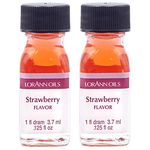 LorAnn Strawberry Super Strength Flavor, 1 dram bottle (.0125 fl oz - 3.7ml) - 2 Pack