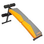 Bravich Adjustable Sit Up Curved Weight Bench. Foldable Workout Bench With Foam Pad For Full Body Training. Home Gym Equipment For Indoor Fitness. Abs Exercise & Strength Training-120 x 13.5 x 38cm