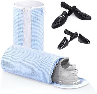 Teletrogy Shoe Washing Machine Bags, Reusable Laundry Bag for Washer and Dryer, Durable Fluffy Fiber Keep Clean, 2 Pairs Adjustable Trees for All Shoes, Blue