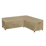 PureFit Outdoor Sectional Sofa Cover Waterproof L Shaped Patio Furniture Covers for Deck, Lawn and Backyard, 104”x83” Right Facing, Camel