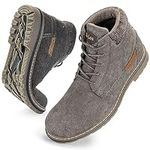 CC-Los Men's Waterproof Hiking Boots Work Boots Lightweight & Casual Chukka Boots Grey Size 9.5