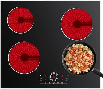 CDV 24 Inch Electric Cooktop 4 Burners 6000W Touch Control
