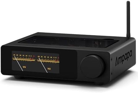 Ampapa 2 Channel Bluetooth Amp: HiFi 300W x2 Stereo Amplifier with BT 5.2 | HPF | Digital VU Meter | SUB Pre-Out | TRS Balanced Input | Tone Control & Remote for Home Theater Bookshelf Speakers (D1)