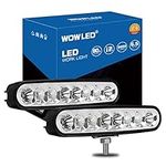 WOWLED Upgraded Light Bars 4x4, 2 Pack 6.5 inch Flood Spot Combo LED Light Bar 12v spot lights, 8600LMS 12V 24V Super Bright led car spot lights 4x4 for Jeep Tractor Truck Boat Off-Road led light