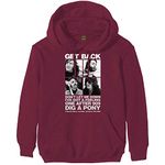 The Beatles Hoodie 3 Savile Row Band Logo Official Mens Maroon Red Pullover M