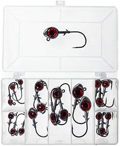 Rite Angler Red Eye Jig Kit 21pcs, 1/16, 1/8, 3/16, 1/4, 3/8, 1/2, 3/4 Sizes for Freshwater Saltwater Inshore Fishing